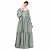 Fashionable Buttons with chest open design abaya-Sky Blue Fashionable Buttons with chest open design abaya-Sky Blue